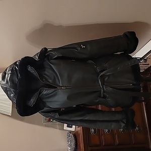 Xl leather 3/4 winter coat